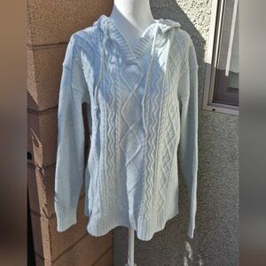 Calligraphie Baby Blue Cable Knit Sweater